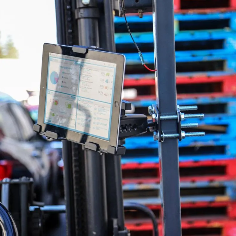 LockVise™ Metal Locking Forklift Front Guard Tablet Mount with 5" Metal Robust™ Shaft