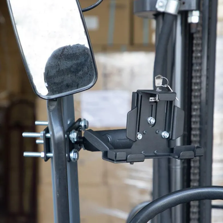 LockVise™ Metal Locking Forklift Front Guard Tablet Mount with 5" Metal Robust™ Shaft