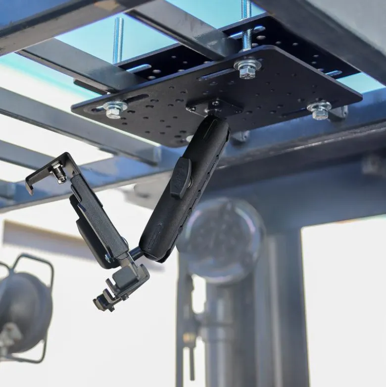 LockVise™ Metal Locking Forklift Overhead Guard Tablet Mount with 6" Shaft