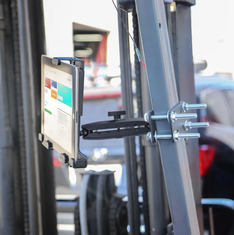 LockVise™ Metal Locking Forklift Front Guard Tablet Mount with 7.25" Shaft