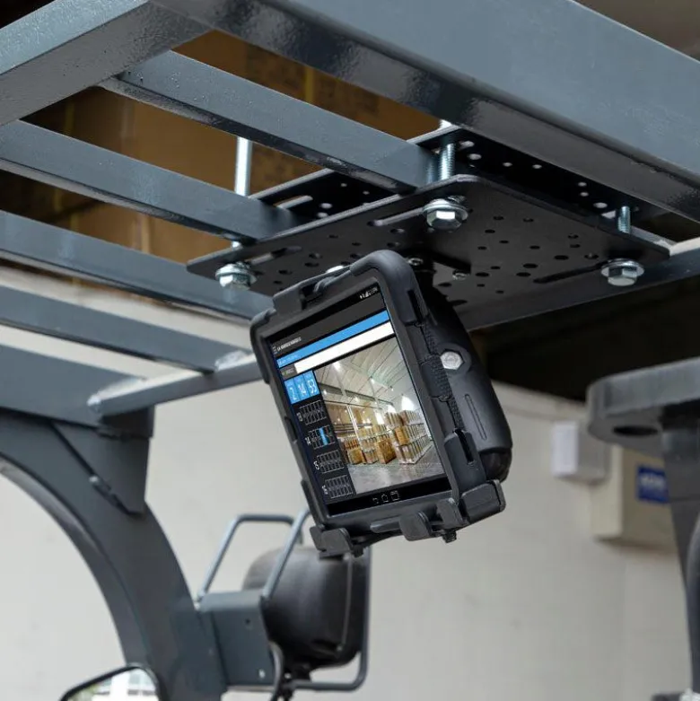LockVise™ Metal Locking Forklift Overhead Guard Tablet Mount with 5" Metal Robust™ Shaft