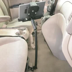 LockVise™ Metal Locking Seat Rail Tablet Mount with 18" Aluminum Gooseneck and 3.75" Shaft