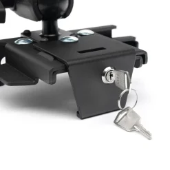 LockVise™ Metal Locking Tablet Mount with Drill Base Mount and 5" Metal Shaft