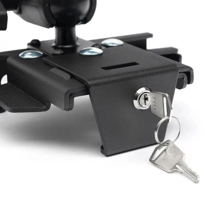 LockVise™ Metal Locking Tablet Mount with Drill Base Mount and 5" Metal Shaft