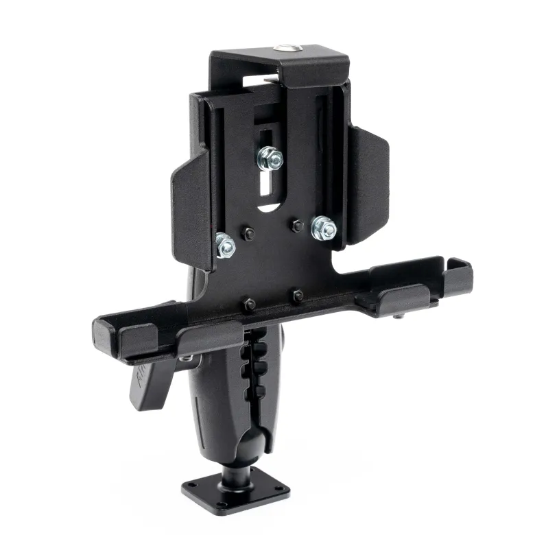 LockVise™ Metal Locking Tablet Mount with Drill Base Mount and 5" Metal Shaft