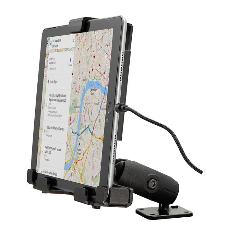 LockVise™ Metal Locking Tablet Mount with Drill Base Mount and Magnetic Lightning Charge Cable for Commercial and Enterprise