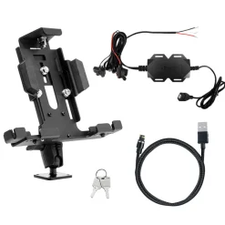 LockVise™ Metal Locking Tablet Mount with Drill Base Mount and Magnetic Micro USB Charge Cable for Commercial and Enterprise