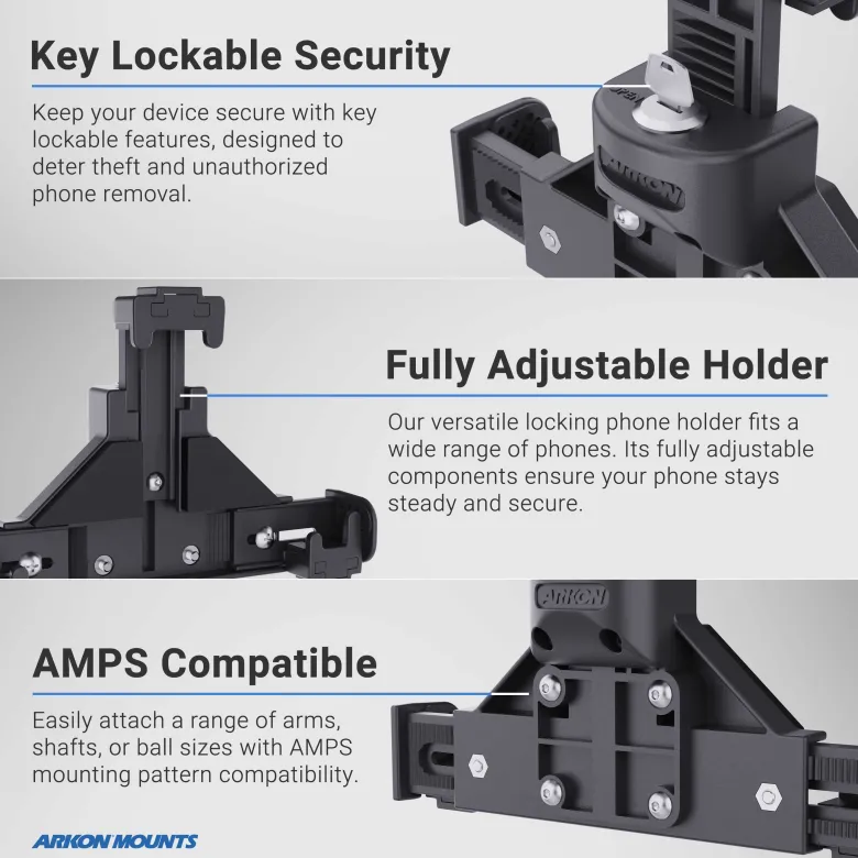 LockVise™ Universal Locking Phone Holder with Key Lock