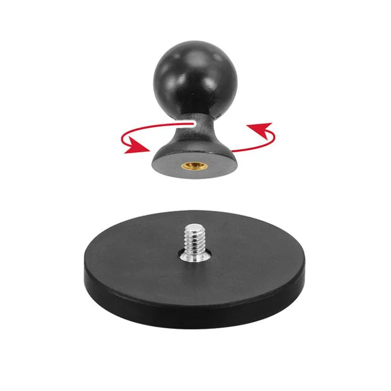 65mm Diameter Round Heavy-Duty Magnetic Base with 25mm (1 inch) Ball