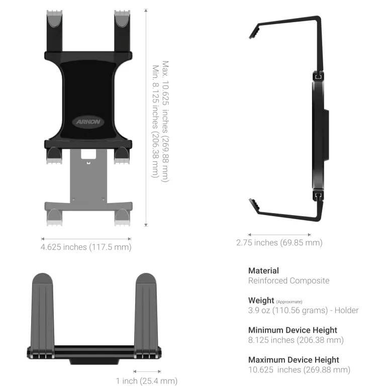 Mobile Portable Printer Holder with AMPS Pattern for Zebra, Epson, Brother Printers