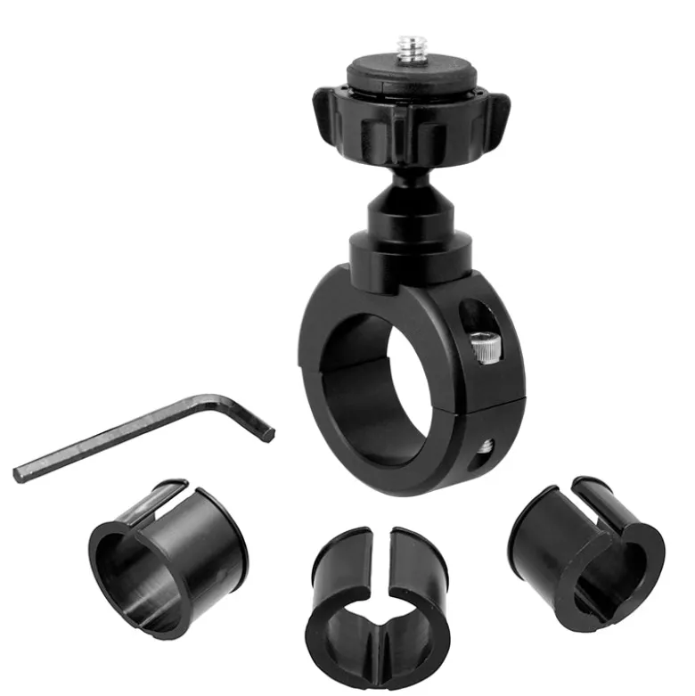 Motorcycle Handlebar Camera Mount for Canon Sony Contour Action Cameras - Black Aluminum