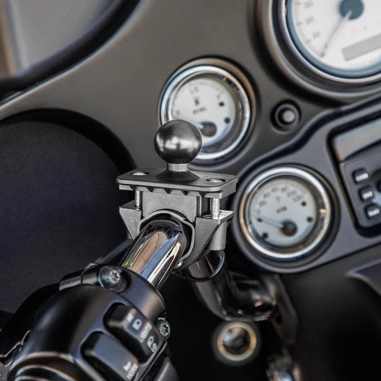 Motorcycle or Bicycle Handlebar Mount - 25mm (1 inch) Ball Compatible