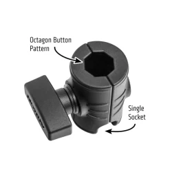 OCTO™ Series Single 25mm (1 inch) Ball Socket Arm with Octagon Button Socket