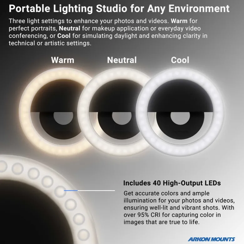 Phone Tripod Mount and LED Ring Light Bundle