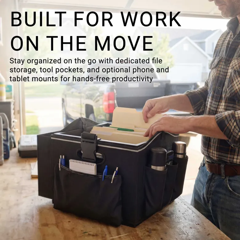 Portable Crate Workstation with Apron Organizer – Choose Your Mounting Setup