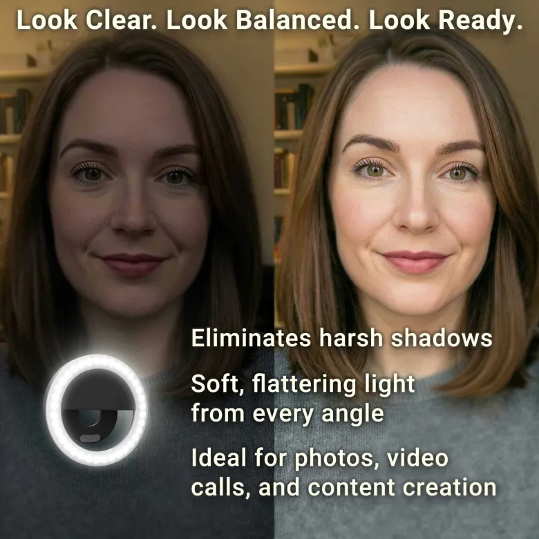 Rechargeable Clip-On LED Ring Light