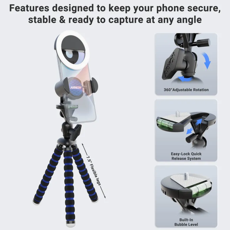 RoadVise® Tripod and Ring Light Bundle