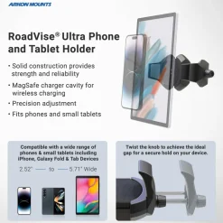 RoadVise® Ultra Holder with Double Socket Arm and Suction Mount