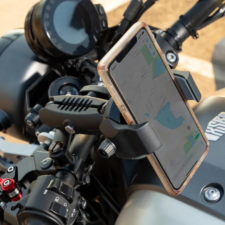 RoadVise® Ultra Motorcycle Handlebar Mirror Pinch Bolt Stem Phone and Tablet Mount