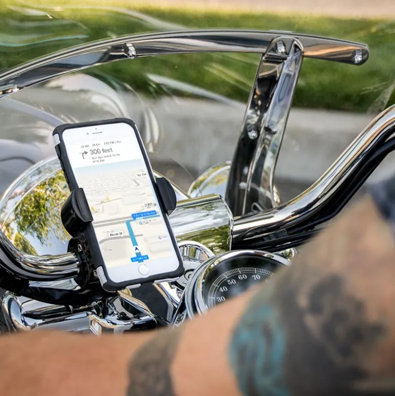 RoadVise® XL Motorcycle Phone Mount - Black Aluminum