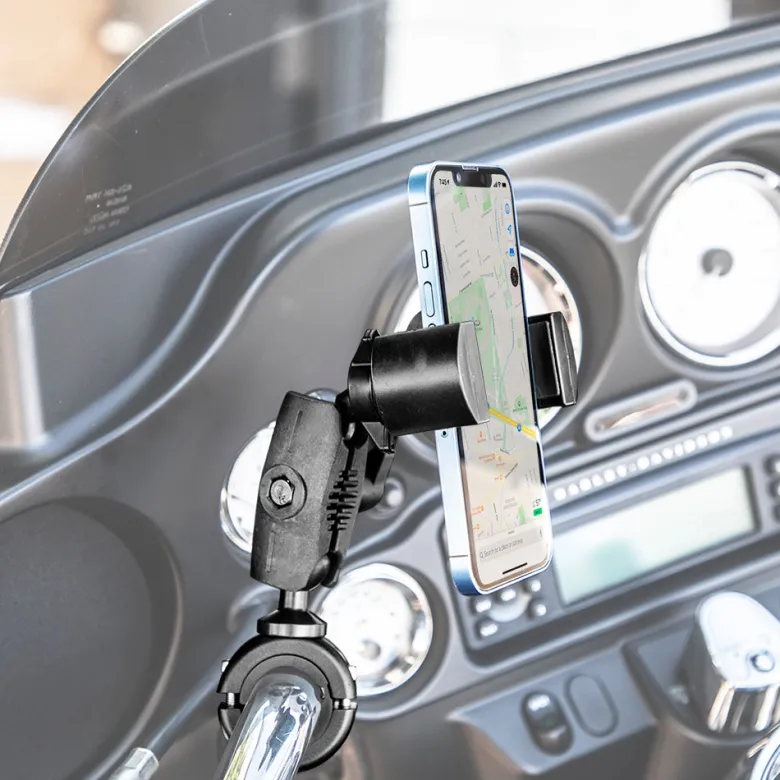 RoadVise® XL Phone and Midsize Tablet Holder with Handlebar Collar Mount and 2.75" Shaft