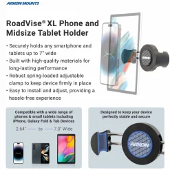 RoadVise XL Seat Rail Car Mount for iPhone, Galaxy, and Note