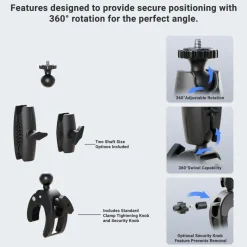 Robust Clamp Camera Mount with Security Knob