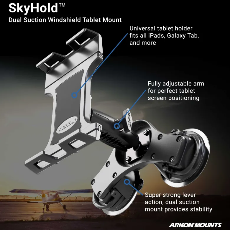 SkyHold™ Windshield Dual Suction Tablet Mount