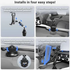 Slim-Grip® Cup Holder Tablet Mount with 3.75" Shaft