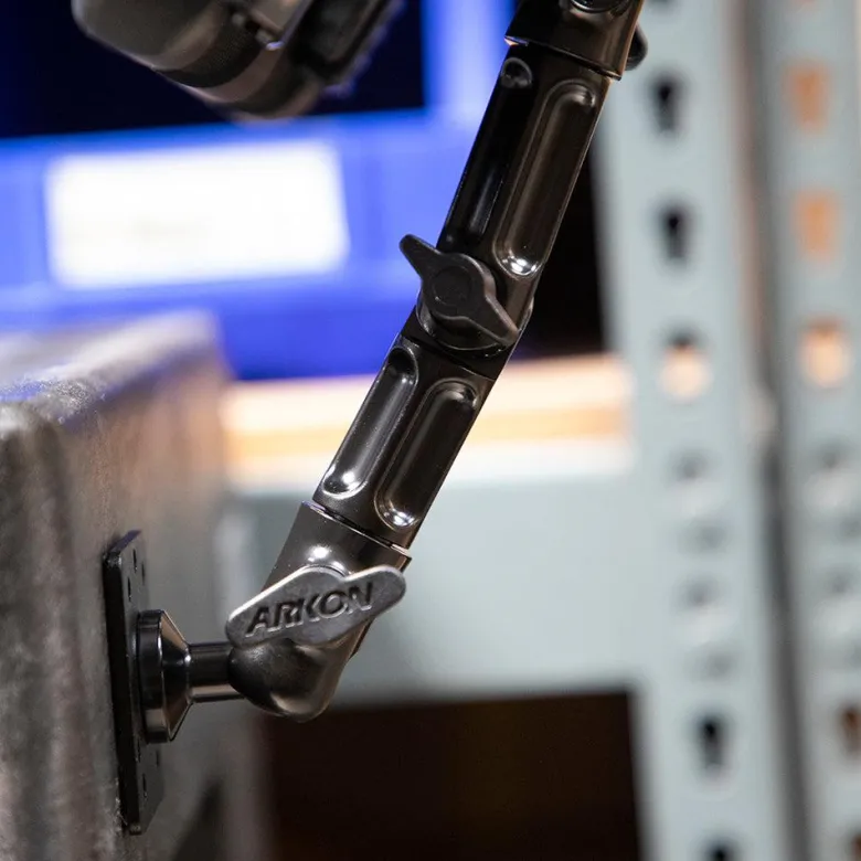 Slim-Grip® Tablet Holder with Drill-Base Mount and 8" Multi-Angle Arm