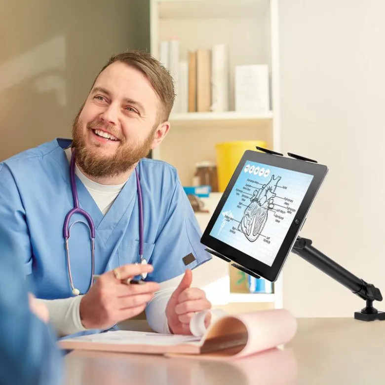 Slim-Grip® Tablet Holder with Clamp Base and Extension Arm