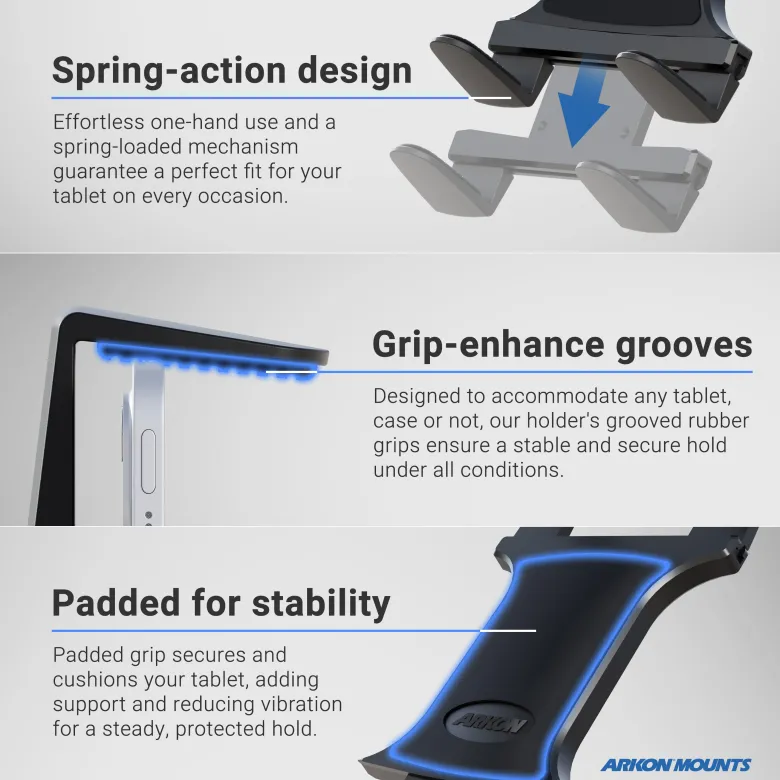 Slim-Grip® Tablet Holder with Windshield Suction Mount and Extension Arm