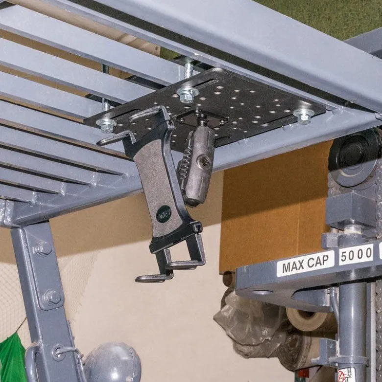 Slim-Grip® Tablet Holder with Overhead Forklift Guard Mount and 3.75" Shaft