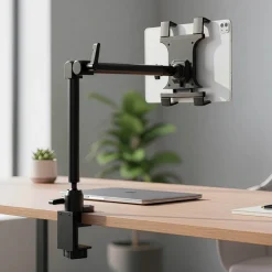 Slim-Grip® Tablet Holder with Heavy-Duty Desk or Wheelchair Clamp Mount and 22" Arm