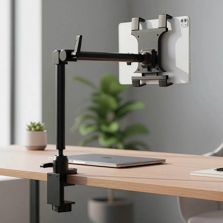 Slim-Grip® Tablet Holder with Heavy-Duty Desk or Wheelchair Clamp Mount and 22" Arm