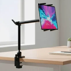 Slim-Grip® Tablet Holder with Heavy-Duty Desk or Wheelchair Clamp Mount and 22" Arm