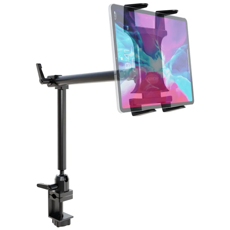 Slim-Grip® Tablet Holder with Heavy-Duty Desk or Wheelchair Clamp Mount and 22" Arm