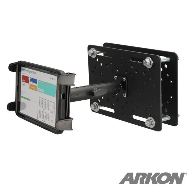 Slim-Grip® Tablet Holder with Forklift Overhead Guard Mount and 6" Metal Shaft