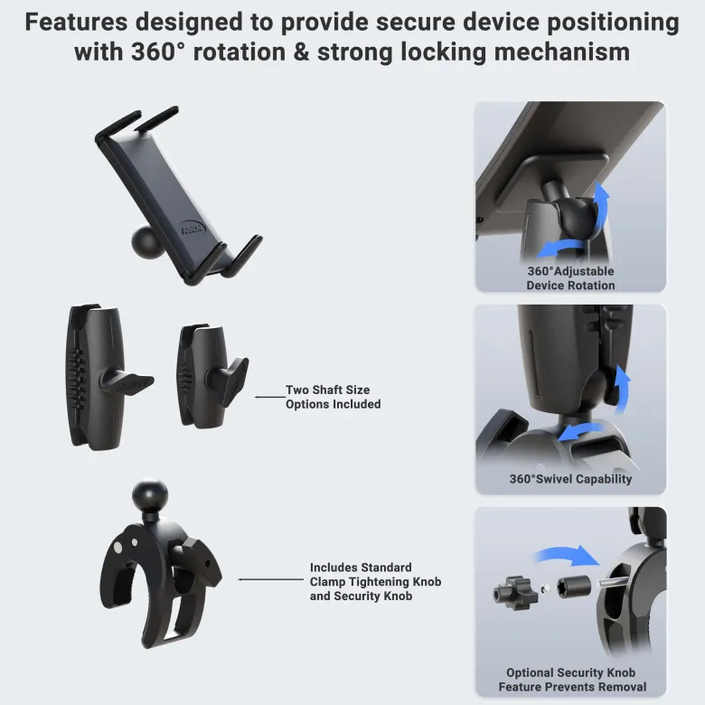Slim-Grip® Ultra Phone or Midsize Tablet Clamp Mount with Security Knob