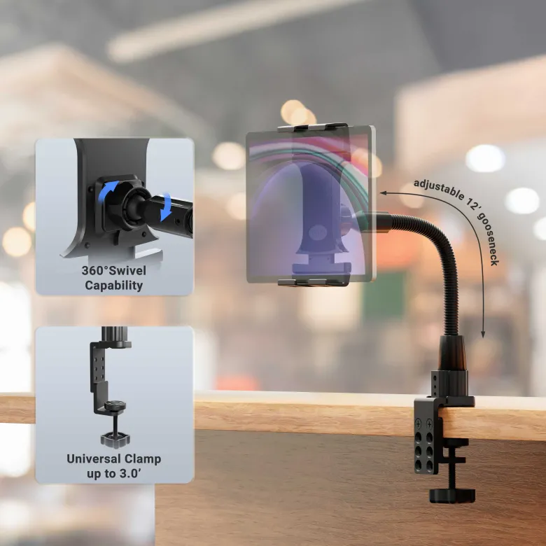 Slim-Grip® Ultra Pro POS Tablet Mount with 12” Gooseneck Clamp
