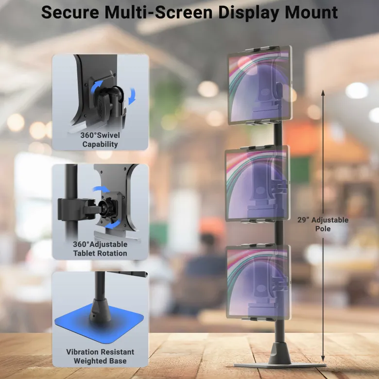 Slim-Grip® Ultra Pro POS Tablet Mount with Triple Holders