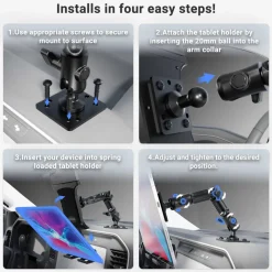 Slim-Grip® Ultra Pro Tablet Holder with Multi-Angle Arm and Drill-Base Mount