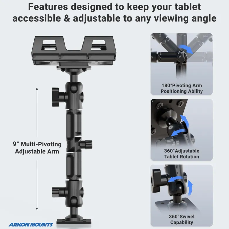 Slim-Grip® Ultra Pro Tablet Holder with Multi-Angle Arm and Drill-Base Mount