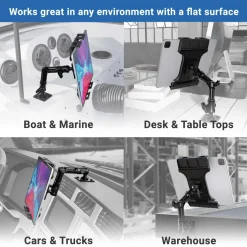 Slim-Grip® Ultra Pro Tablet Holder with Multi-Angle Arm and Drill-Base Mount