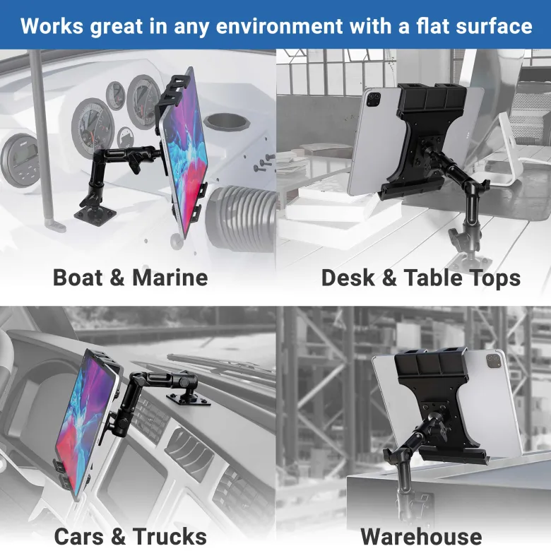 Slim-Grip® Ultra Pro Tablet Holder with Multi-Angle Arm and Drill-Base Mount