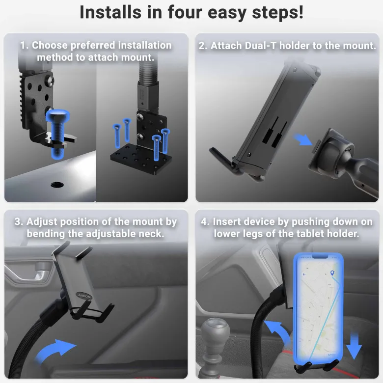 Slim-Grip® Ultra 18" Seat Rail or Floor Car Mount