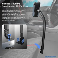 Slim-Grip® Ultra 22" Seat Rail or Floor Car Mount for iPhone, Galaxy, Note, iPad and more