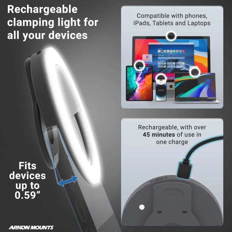 Suction RoadVise® Phone Mount and Ring Light Bundle