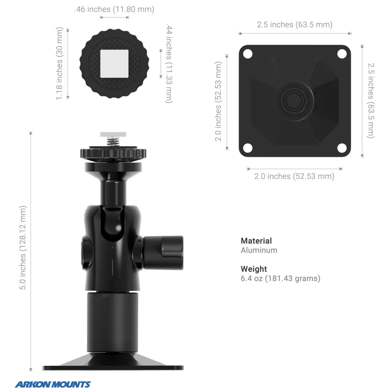 T-Bolt 20mm Ball Drill Base Mount