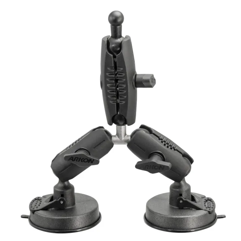 Triple Robust Double Windshield Suction Mount - 17mm Ball Compatible